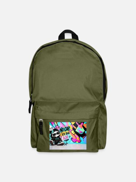 Panda Streetart No Cap IchBinIch - Rucksack - Olivgrün