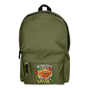 Mamma sagt Essen. Ich sage Grazie. - Rucksack - Olivgrün - Vorne
