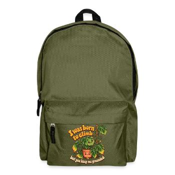 "I was born to climb" - Rucksack - Olivgrün - Vorne