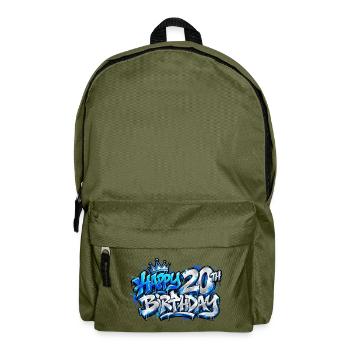 Herzlichen Glückwunsch zum 20. Geburtstag Blue Graffiti: Level Up Boom! - Rucksack - Olivgrün - Vorne