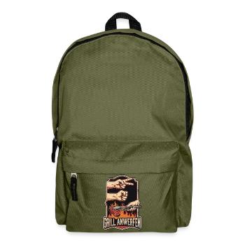 Schere Stein Grillen - Rucksack - Olivgrün - Vorne
