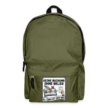 Keine_Buchung_ohne_Beleg_-_Pixel_Art - Rucksack - Olivgrün - Vorne