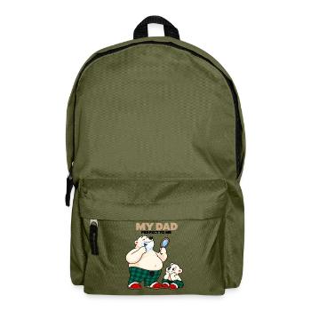 Perfekter Vater – lustiger Eisbär-Vater - Rucksack - Olivgrün - Vorne