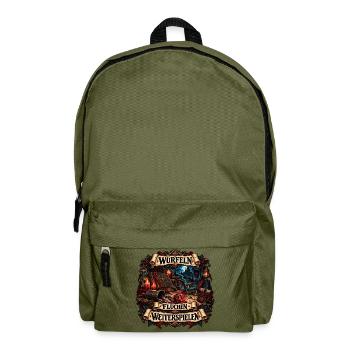 Würfeln Fluchen Weiterspielen - Rucksack - Olivgrün - Vorne