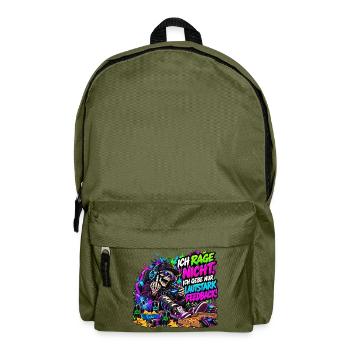 Ich rage nicht – Gaming Skelett Meme - Rucksack - Olivgrün - Vorne