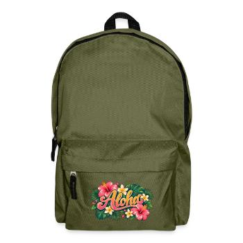 Aloha Tropenblüten - Rucksack - Olivgrün - Vorne