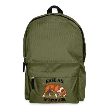 Rot-weisser_Staffordshire_mit_Vintage-Schriftzu - Rucksack - Olivgrün - Vorne