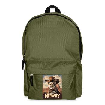 Western- und Wüsten-Meowdy Cowboy-Katze - Rucksack - Olivgrün - Vorne
