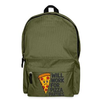 Pizza Party Typografie Nurse Pflege Sarkasmus RN - Rucksack - Olivgrün - Vorne