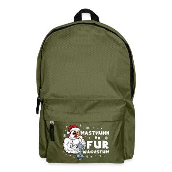 Masthuhn Für Wachstum Weihnachten Gym Kraftsport - Rucksack - Olivgrün - Vorne