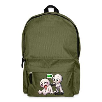 Soziale Batterie leer – Bitte aufladen! - Rucksack - Olivgrün - Vorne
