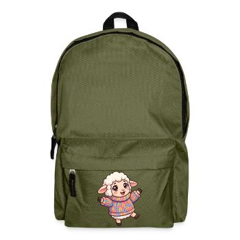 Farbenfrohes Wollschaf  - Rucksack - Olivgrün - Vorne