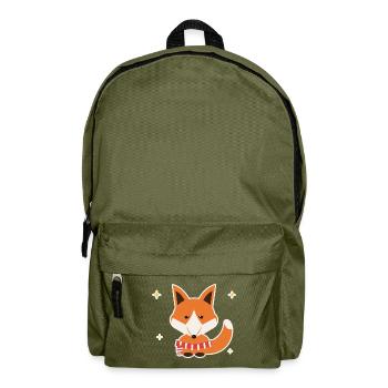 Fuchs mit Winterschal - Rucksack - Olivgrün - Vorne