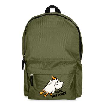 Nope Not Today – Lustige Ente mit Humor - Rucksack - Olivgrün - Vorne