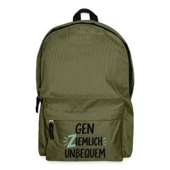 Gen Ziemlich Unbequem Spruch – Statement - Rucksack - Olivgrün - Vorne