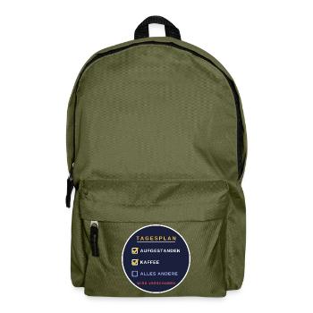 Ein Tagesplan der anderen Art - Rucksack - Olivgrün - Vorne