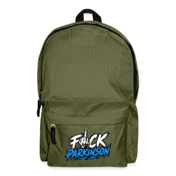 Fuck Parkinson Provokante Botschaft - Rucksack - Olivgrün - Vorne
