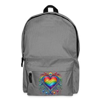 Coeur arc-en-ciel - Sac à dos - gris éléphant - Devant