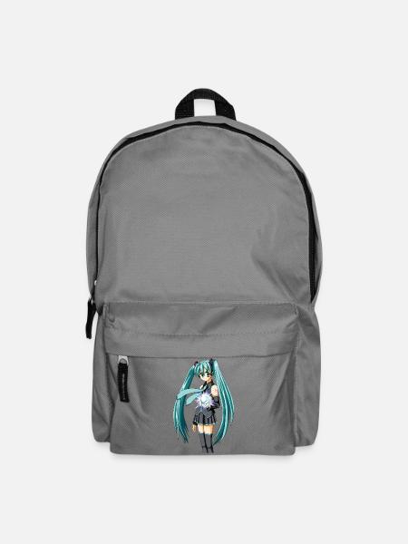 Miku. Manga / Anime süßes Mädchen - Rucksack - Mittelgrau