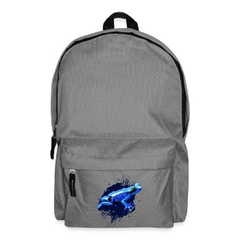 Pfeilgiftfrosch, Zeichnung Polygon, blauer Frosch - Rucksack - Mittelgrau - Vorne