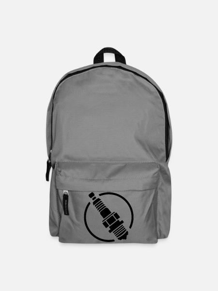 Zündkerze - Motor Schrauber - Rucksack - Mittelgrau