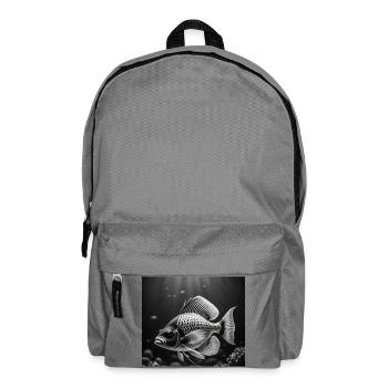 Detaillierte schwarz-weiße Koi - Rucksack - Mittelgrau - Vorne