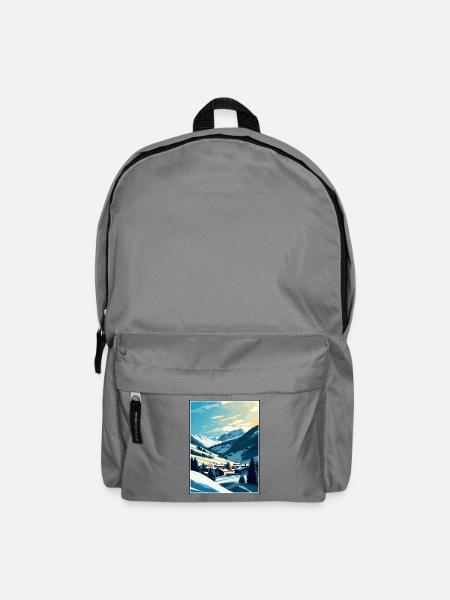 Saalbach Österreich Vintage Reiseposter Souvenir - Rucksack - Mittelgrau