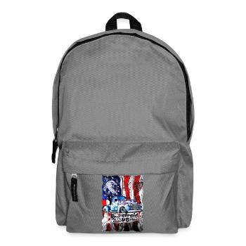 Vintage Truck im US-Flaggenlook - Rucksack - Mittelgrau - Vorne