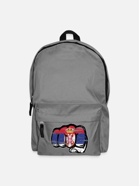 Serbien Flagge Faust Symbol used - Rucksack - Mittelgrau