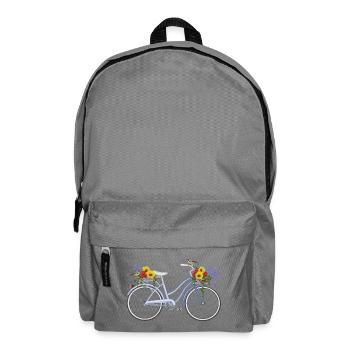 Fahrrad mit Lavendel - Rucksack - Mittelgrau - Vorne