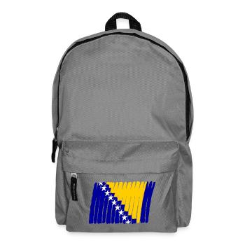 Bosnien Flag Flagge painted gemalt Star Sterne - Rucksack - Mittelgrau - Vorne