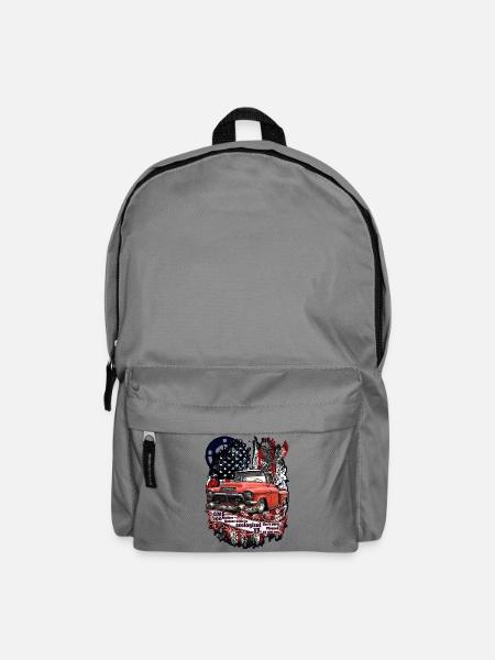 Legendärer V8 Pick Up Truck Amerikanische Fahne - Rucksack - Mittelgrau