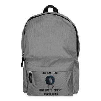 Schwarzes Schaf - Ich kam, sah, hatte keinen Bock - Rucksack - Mittelgrau - Vorne