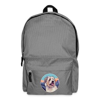 Cao de Castro Laboreiro Hunderasse Cartoon Kawaii W - Rucksack - Mittelgrau - Vorne