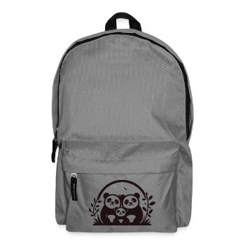 Pandas Family - 2 Eltern, 1 Kind - Rucksack - Mittelgrau - Vorne