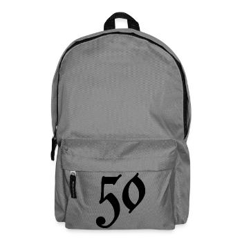 50. 50 ANS. 50e ANNIVERSAIRE. ANNIVERSAIRE 50 ANS. - Sac à dos - gris éléphant - Devant
