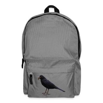 Amsel Vogel schwarzer Vogel - Rucksack - Mittelgrau - Vorne