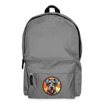 Standard-Schnauzer-Hunderasse buntes Aquarell - Rucksack - Mittelgrau - Vorne