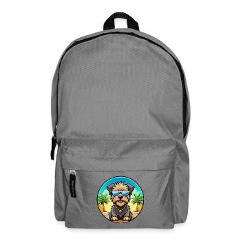 Bouvier Des Flandres Hunderasse Cartoon Sonnenbrille - Rucksack - Mittelgrau - Vorne
