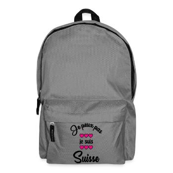 SWITZERLAND. HUMOR. COUNTRY. FLAG. GENEVA. LAUSANNE - Backpack - elephant grey - Front
