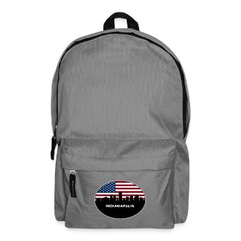 Indianapolis Indiana USA Flagge Skyline Reisen Souve - Rucksack - Mittelgrau - Vorne