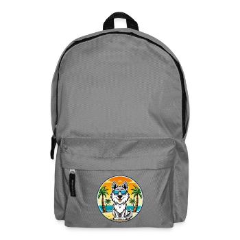 Carpathian Shepherd Dog Breed Cartoon Sunglasses - Backpack - elephant grey - Front