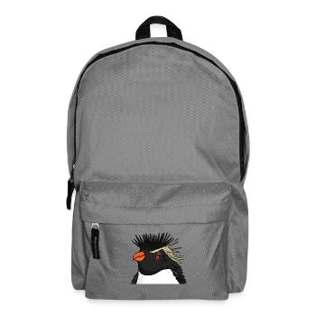 Pinguin mit Haare Felsenpinguin - Rucksack - Mittelgrau - Vorne