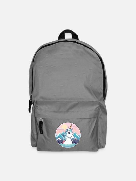 Einhorn Aquarell Karikatur Kawaii Haustier Tier Farbe - Rucksack - Mittelgrau