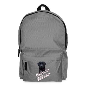 Schwarzer Labrador Retriever Zeichnung Polygon - Rucksack - Mittelgrau - Vorne