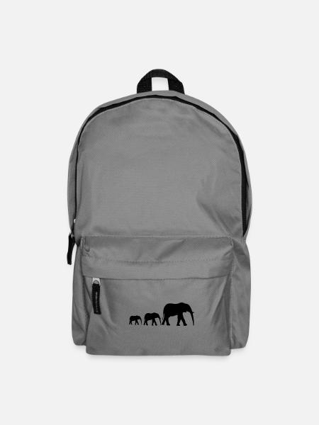 Elefantenfamilie - Rucksack - Mittelgrau