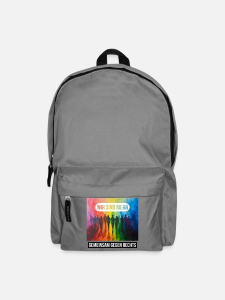 Wir sind mehr - gemeinsam gegen Rechts - Rucksack - Mittelgrau