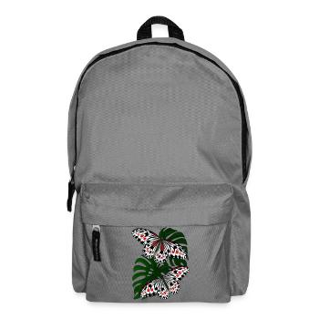 Schmetterling schwarz weiss Motte Falter - Rucksack - Mittelgrau - Vorne