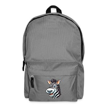 Zebra-Cartoon-Kawaii-Aquarellillustration - Rucksack - Mittelgrau - Vorne
