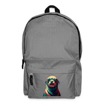 phoque dessin animé personnage animal de compagnie coloré - Sac à dos - gris éléphant - Devant